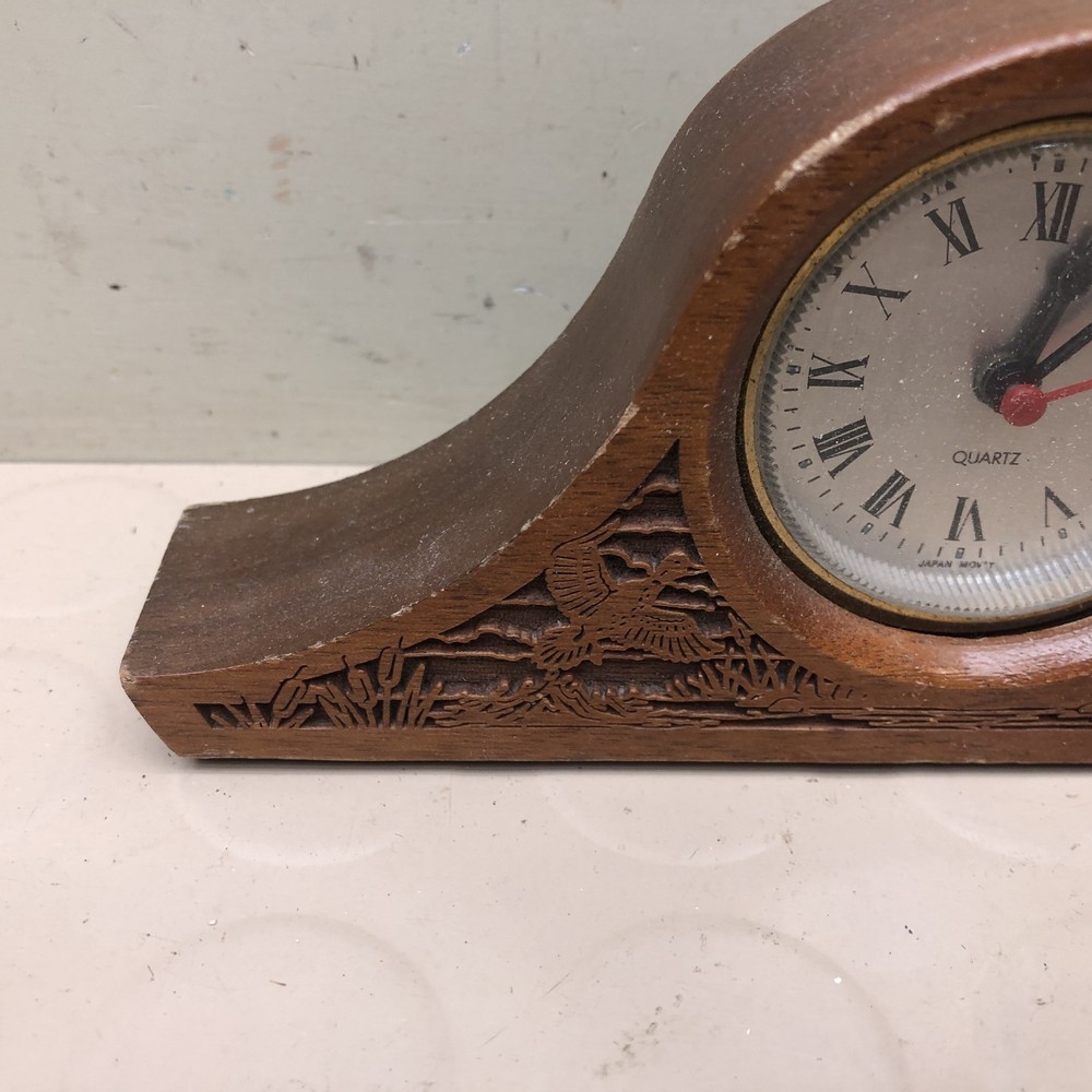 Lasercraft Wood Mantle Desk Clock - Ducks