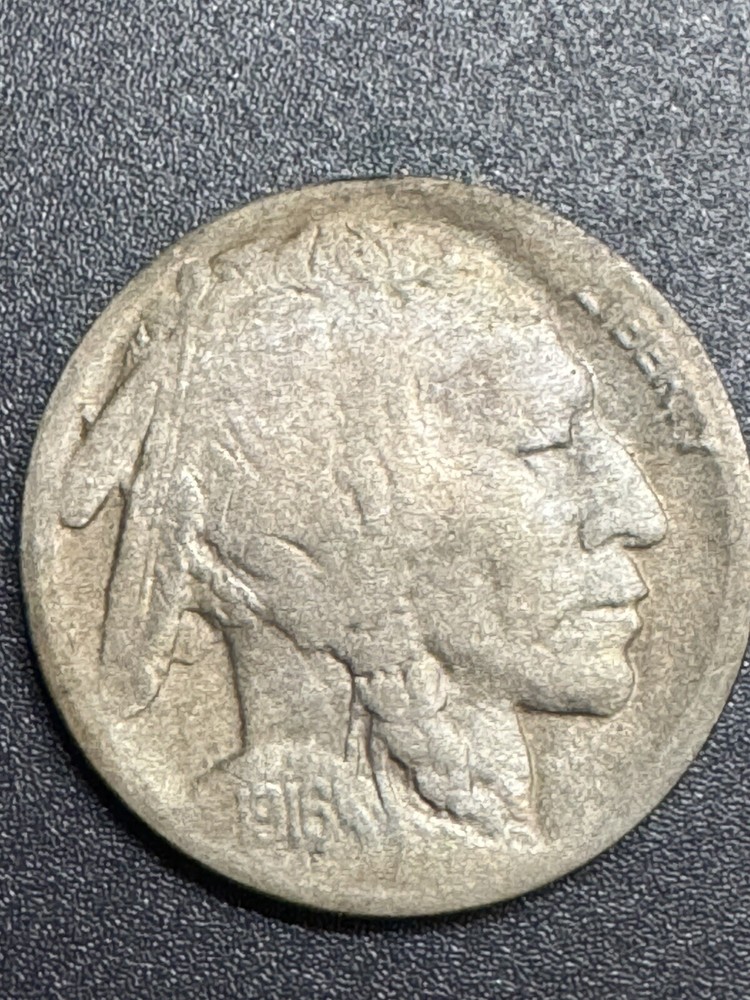 1916-S Buffalo Nickel, better date, Chemically Treated, 99 Cent Shipping