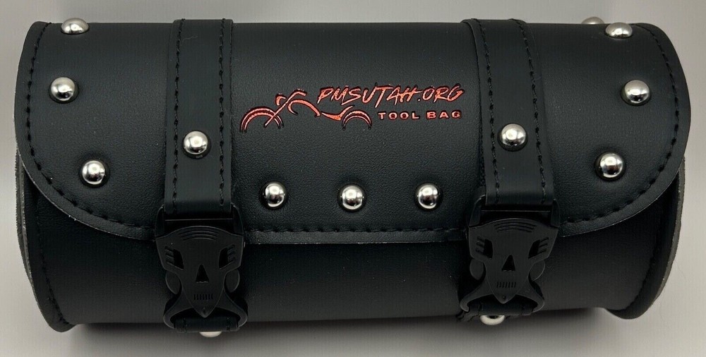 Leather Motorcycle Front Fork Rear Sissy Bar Tool Kit Holder Bag Pouch Storage