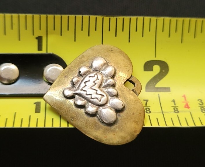 Sterling Silver Brass Heart Drop Charm Pendant