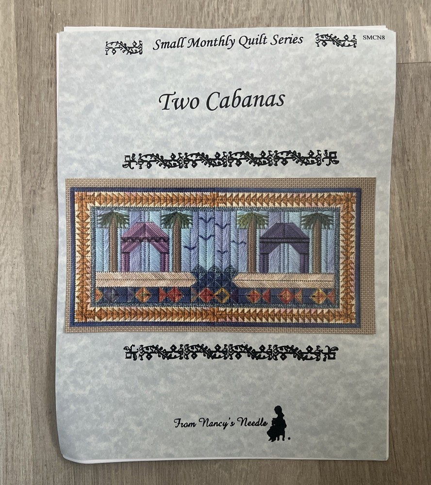 From Nancy’s Needle Quilt Series Two Cabanas Needlepoint Pattern And Some Thread