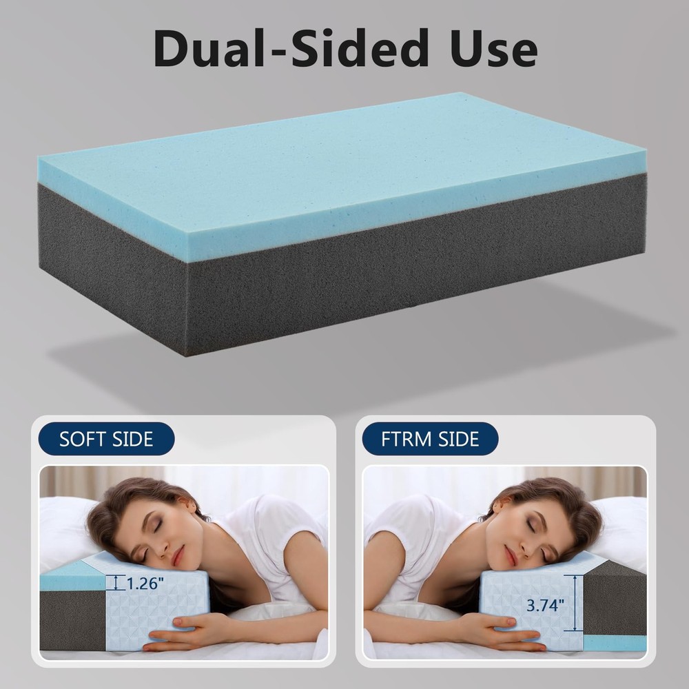 Cube Pillow Pro for Side Sleepers Memory Foam Bed Pillow Soft Pillow Supporti...