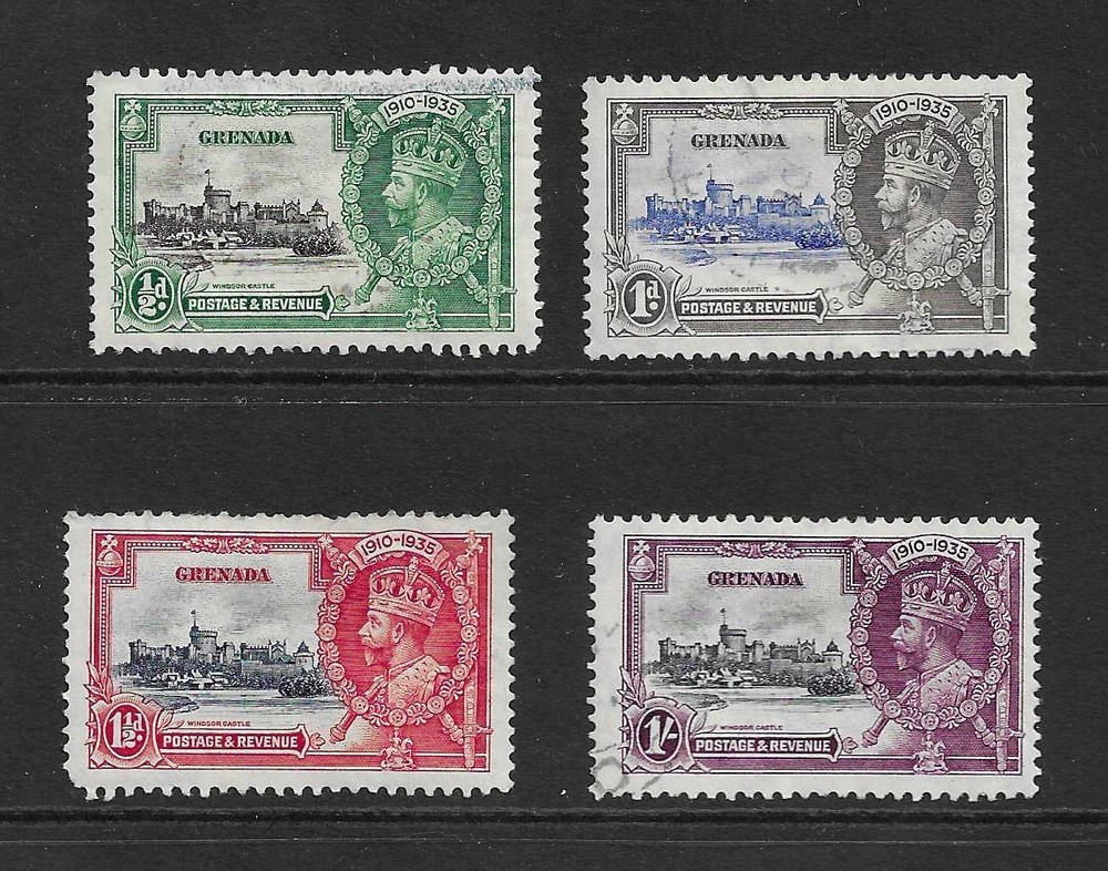 Grenada 1935 Silver Jubilee. SG145 -148. Used