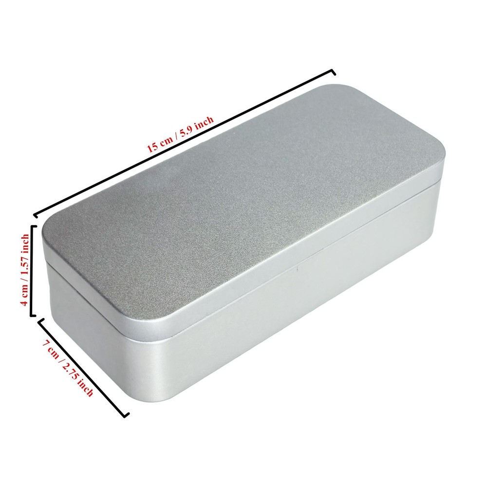 7 Pieces Rectangular Metal Empty Tins Containers Basic Necessities Home Stora...