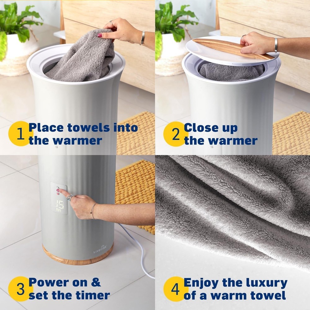 Towel Warmer Bucket Style Luxury Heater with LED Display Adjustable Timer