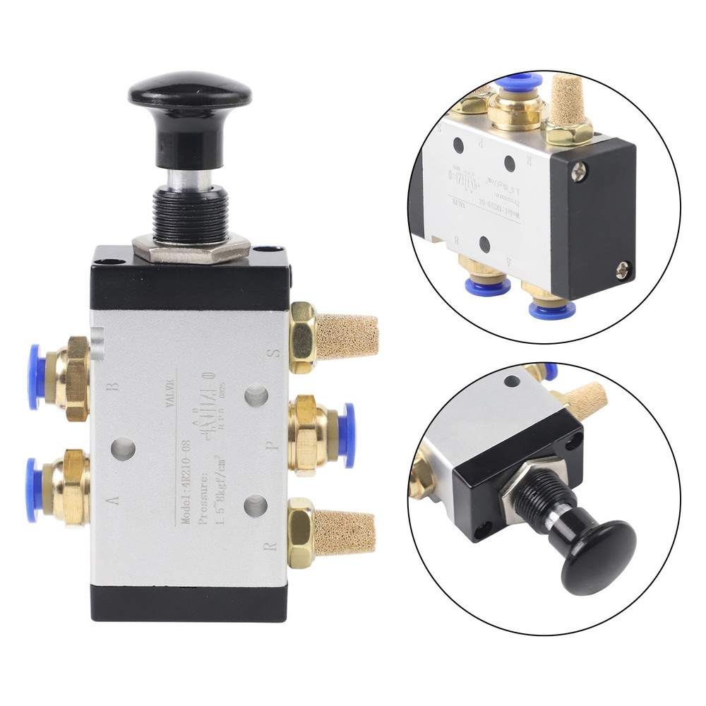 Manual Push-pull Valve Hand Push Pull Pneumatic Air Valve Control Silencer