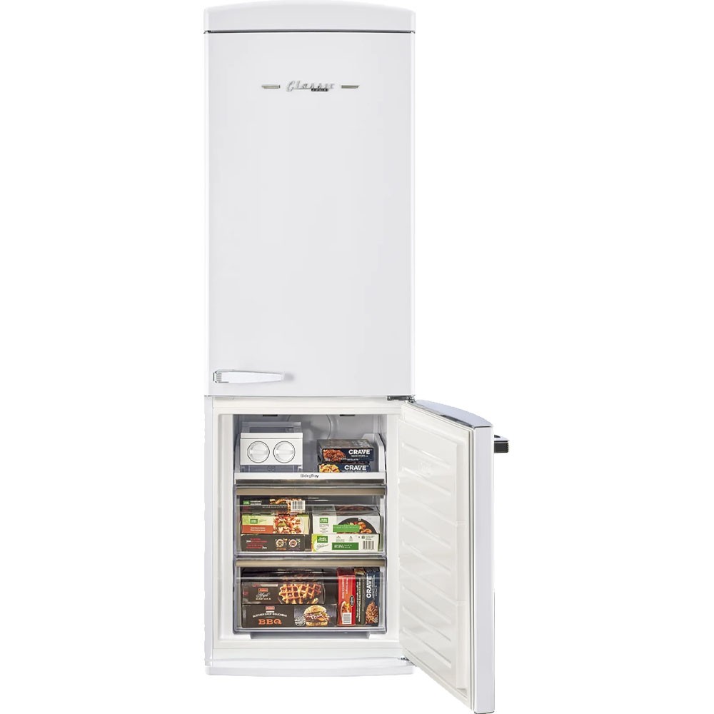 UNIQUE Classic Retro 12 cu. ft. Bottom Freezer Refrigerator - Marshmallow