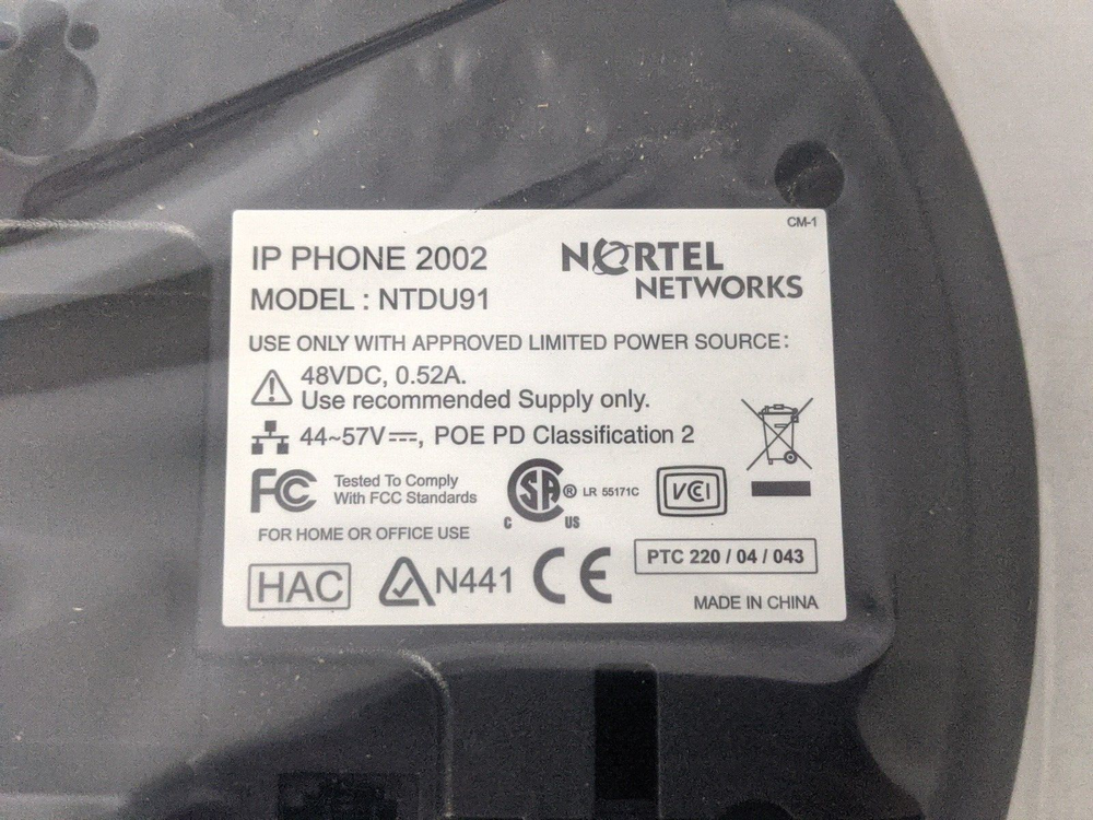 NORTEL NETWORKS IP PHONE 2002 NTDU91