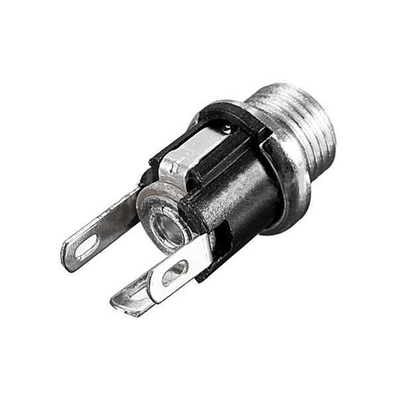 20PCS DC Power Socket Mount With Threaded Nut Panel Connector 3-Pin 5.5 x 2.1mm