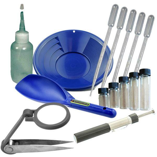 14" Blue Gold Pan Panning Kit & Pocket Sluice Box