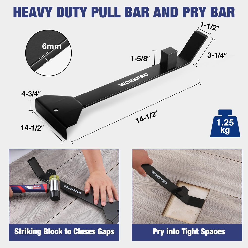 WORKPRO 43PC Laminate Flooring Installation Kit W/Pull and Pry Bar Rubber Mallet