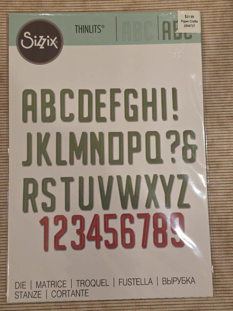 Universal Metal Die Cut Tool Sizzix Thinlits Embossed Alphabet Cut Emboss