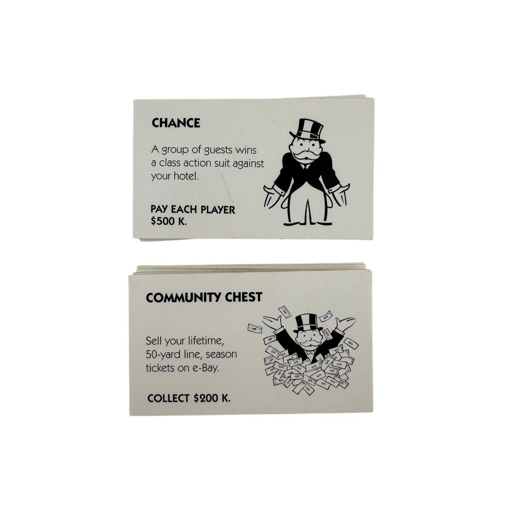 Monopoly 2007 Edition Replacement Chance & Community Chest Full Set
