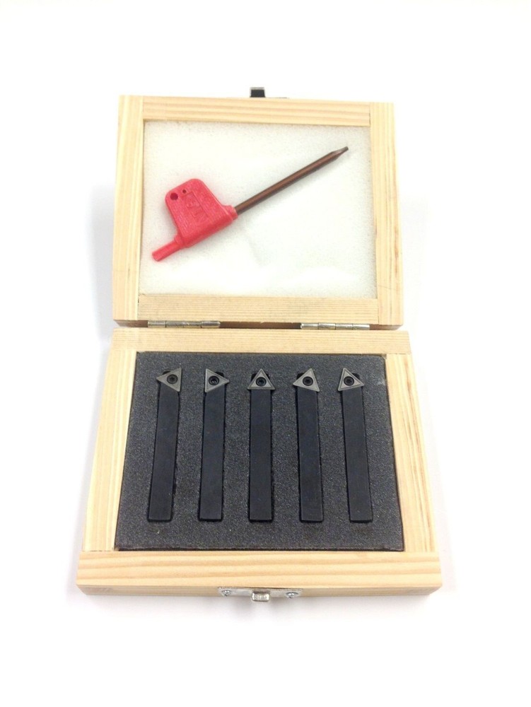 1" 5 piece Indexable Carbide Turning Set with Inserts