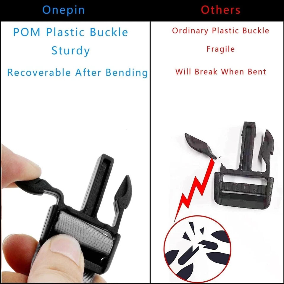 Quick Side Release Buckle for 1 inch Strap, 2 Set Plastic Black-1inch