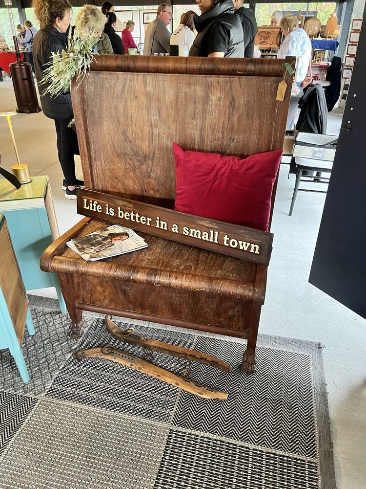 Custom Built Antique Sleigh Style Bench With Claw Feet Details