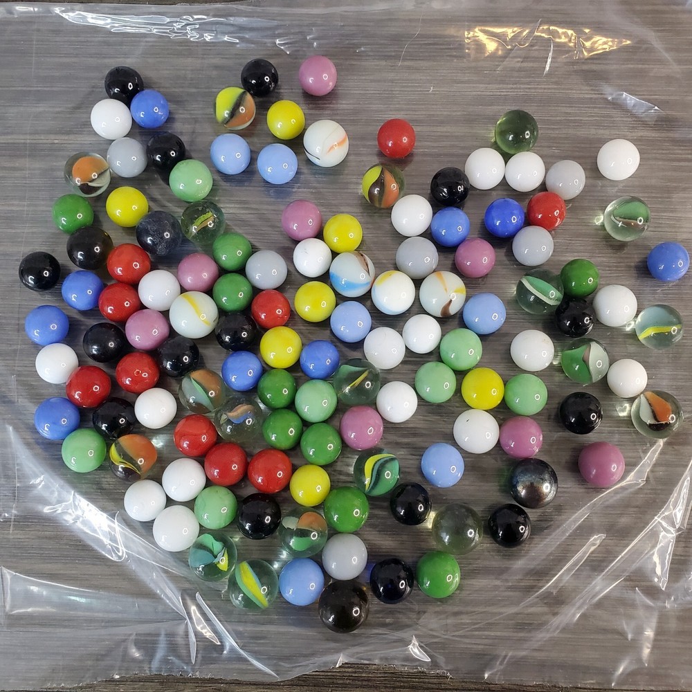 Assorted Glass Marbles 120+ Pieces - Over 1 Pound - Mixed Lot
