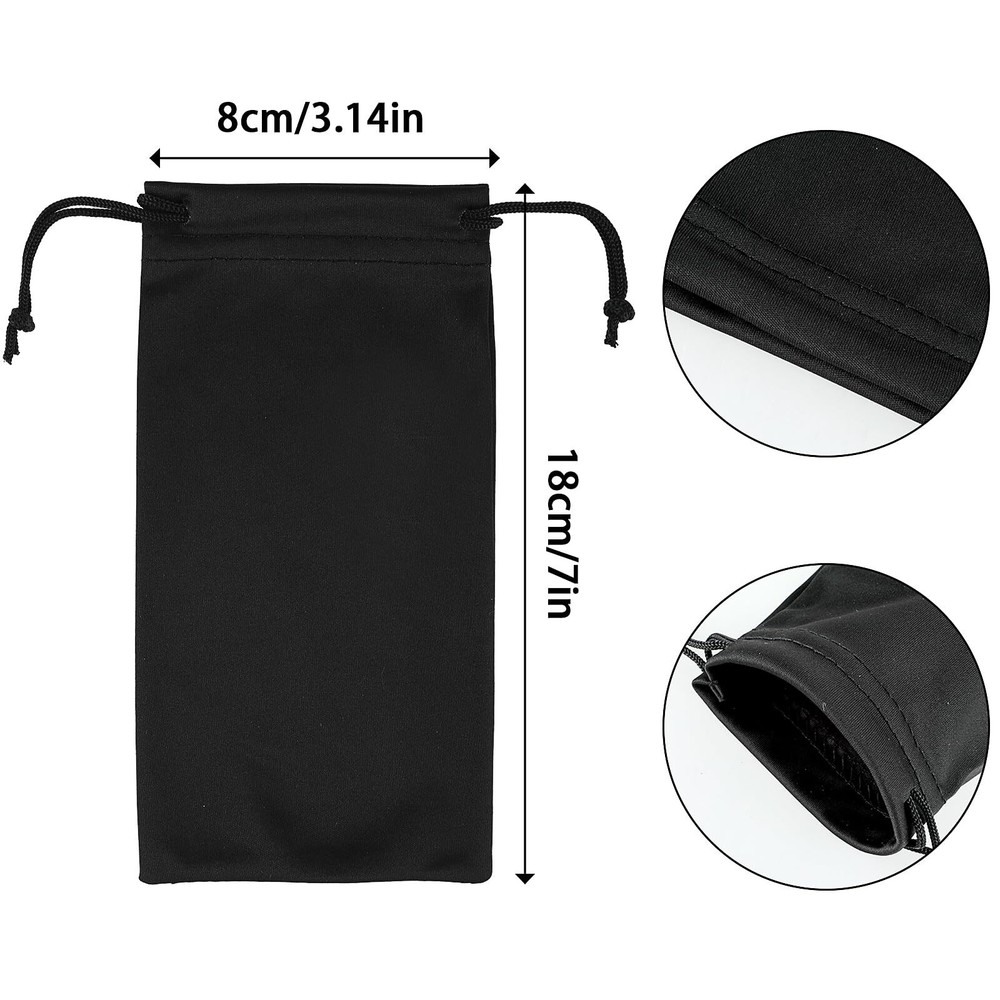 4 Pack Microfiber Soft Eyeglasses Pouch Sunglasses Case with Drawstring