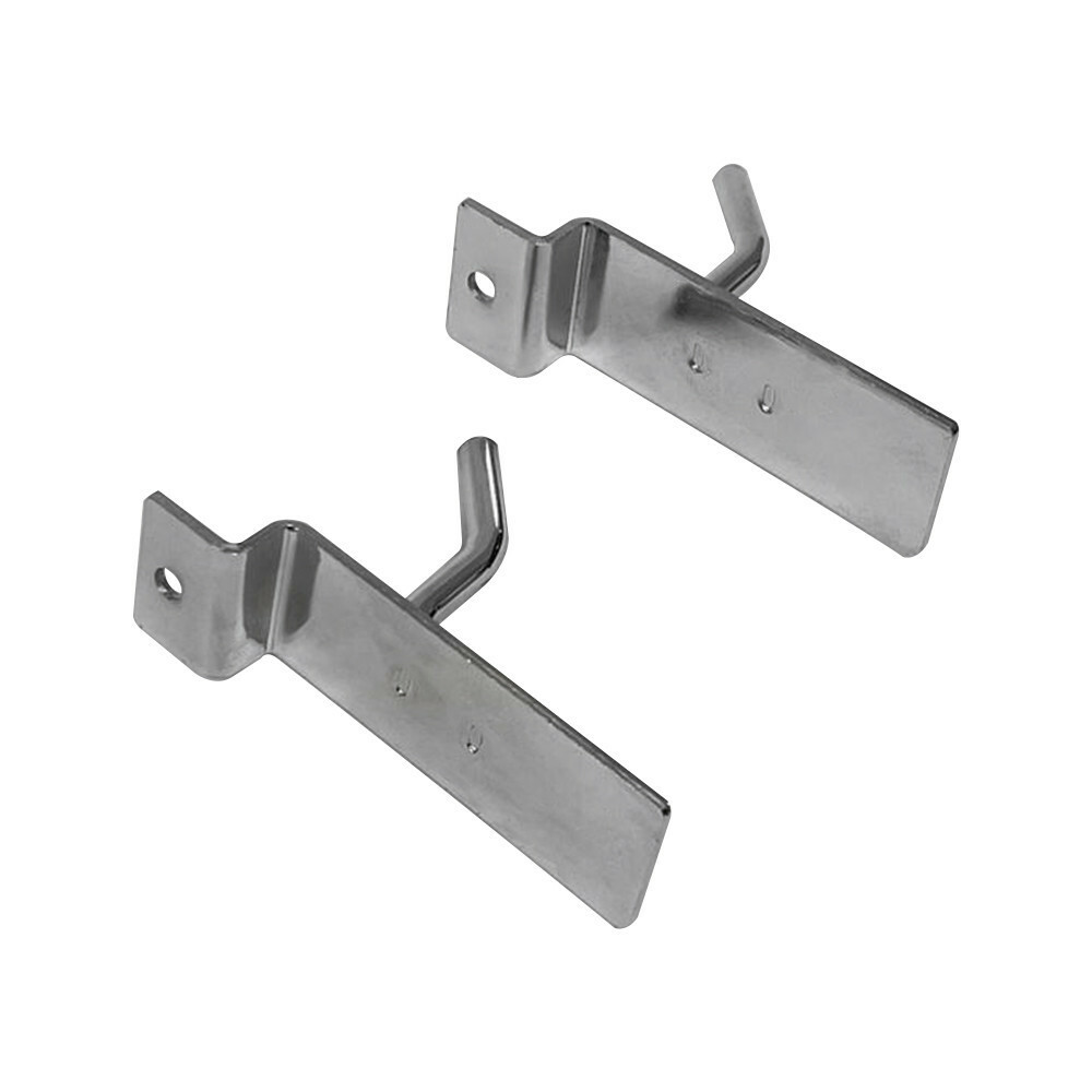 1" Slatwall Hook Panel Display Hooks, 1/4" Thickness Metal, Chrome - PACK 2