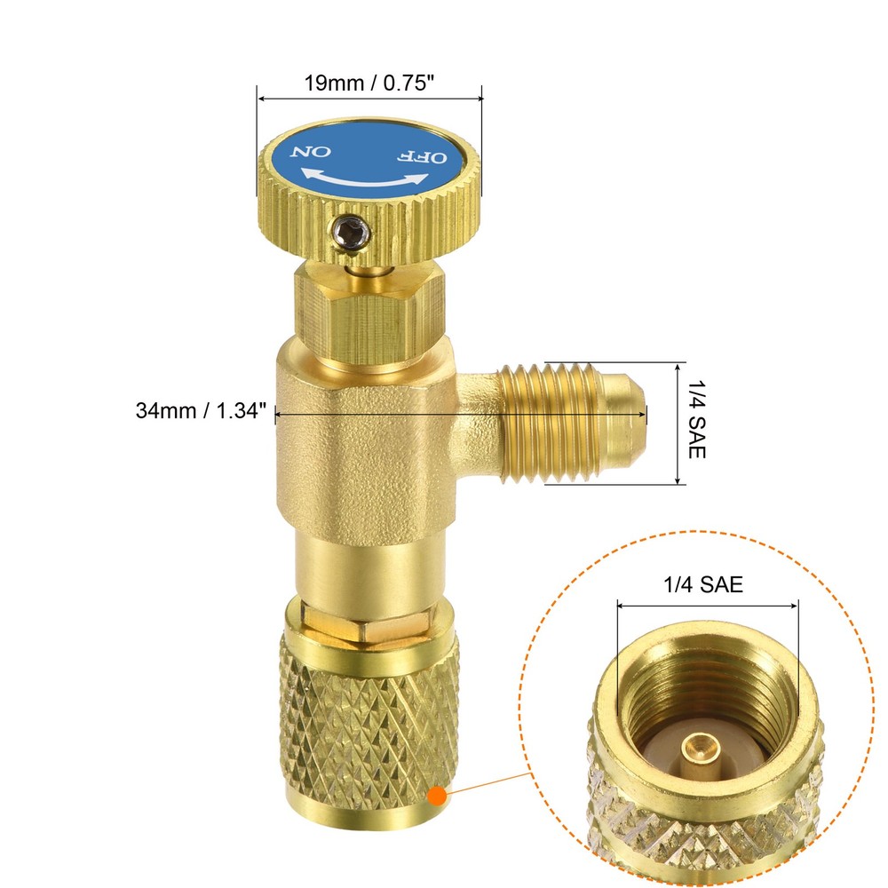Charging Valve 1/4 SAE Thread Adapters Shut-off Flow Control