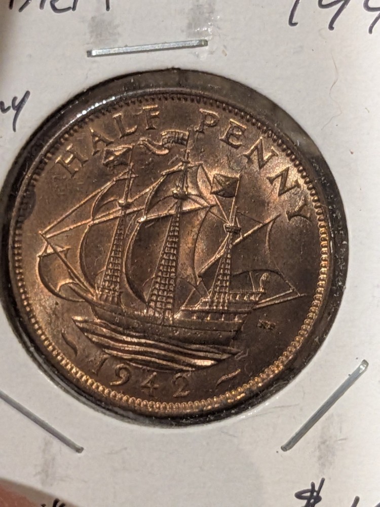 1942 Great Britain 1/2 Penny Half Penny