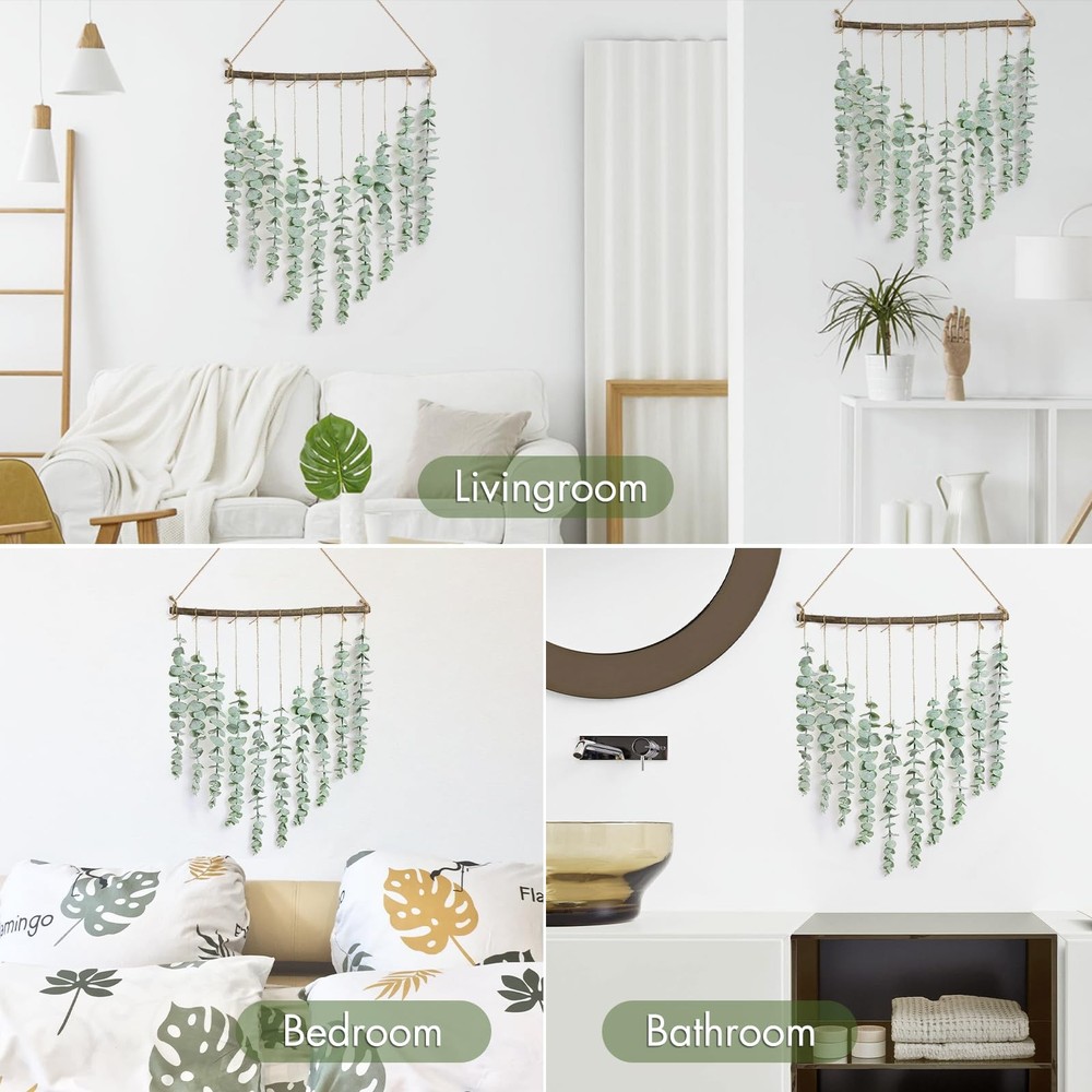Bestjing Artificial Eucalyptus Wall Hanging Decor -