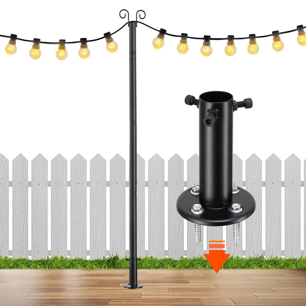 2 sets Deck Patio Light hanging Pole for Outside String Lights for Wedding Party