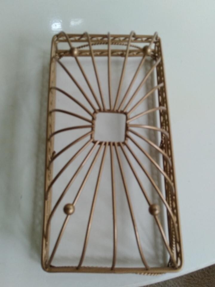 Vintage Gold Iron Tissue Kleenex Holder