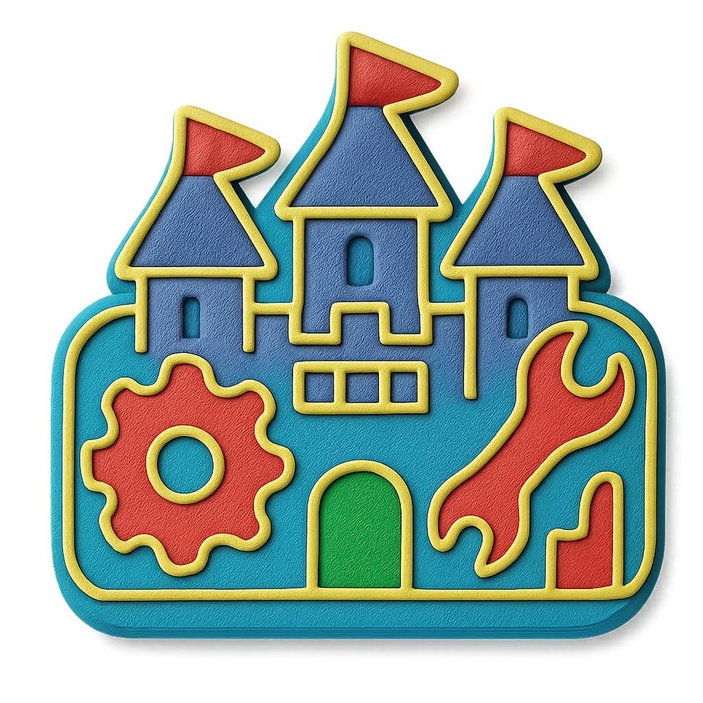 Modern Engineers Castle Cookie Cutter & Stamp - 4x3.3