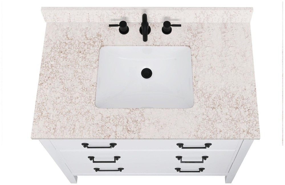 Avanity QUT37-RS 37" Quartz Vanity Top - White