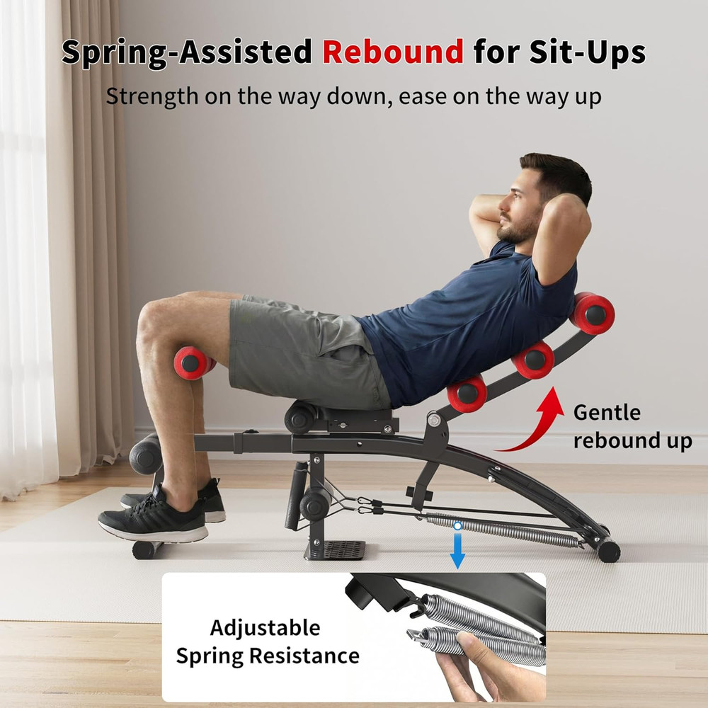 Ab Machine with Squat Machine, Multi-Functional Adjustable Ab Trainer, Ab Workou