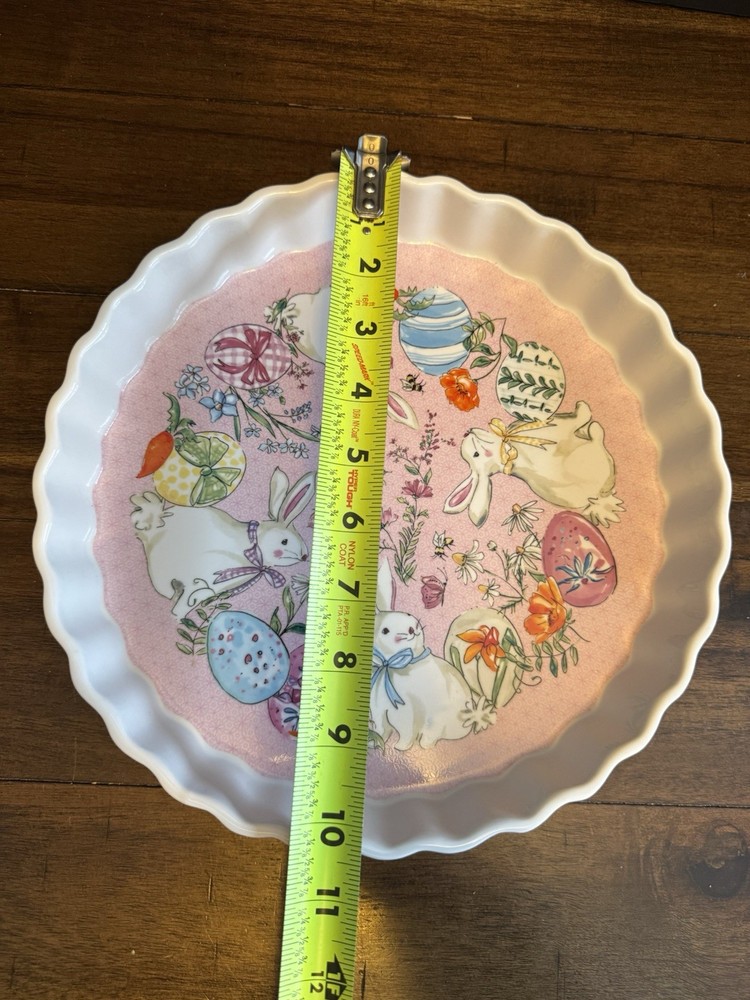 Boston International Easter Bunny Fluted Serving Dish Spring Rabbit Platter