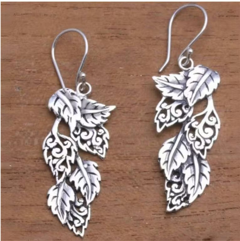 BRIGHTON BEACH  Layered Leaf Drops Earrings