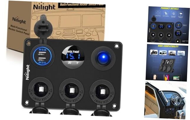 Dual Cigarette Lighter Socket with Wire 12V Dual Power Cigarette Socket Panel