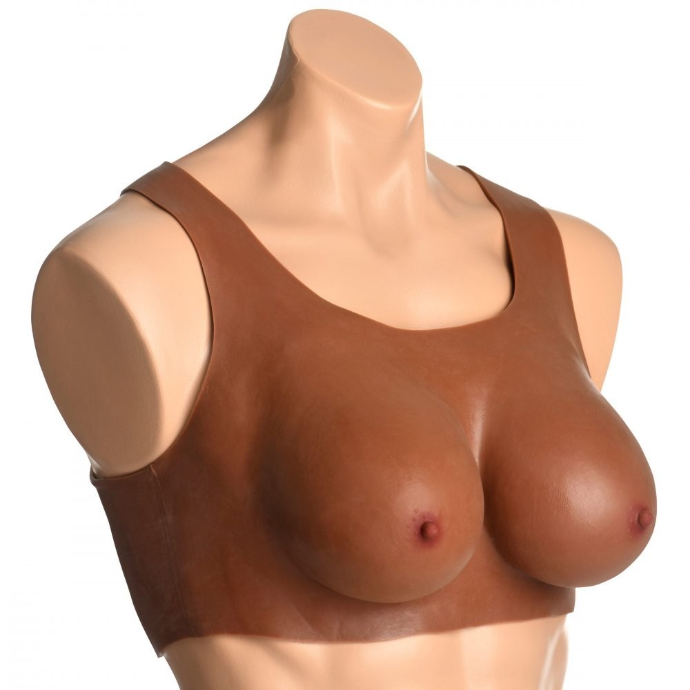 Master Series Perky Pair D-Cup Silicone Breasts - Dark