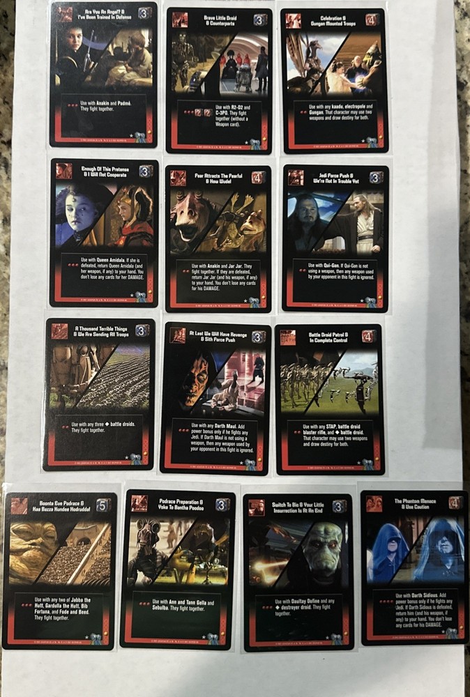 Young Jedi Reflections CCG Combo Battle Near Complete Set 13/14 Uncommon