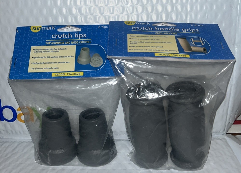 Crutch replacement handle grips & Tips grey latex free McKesson