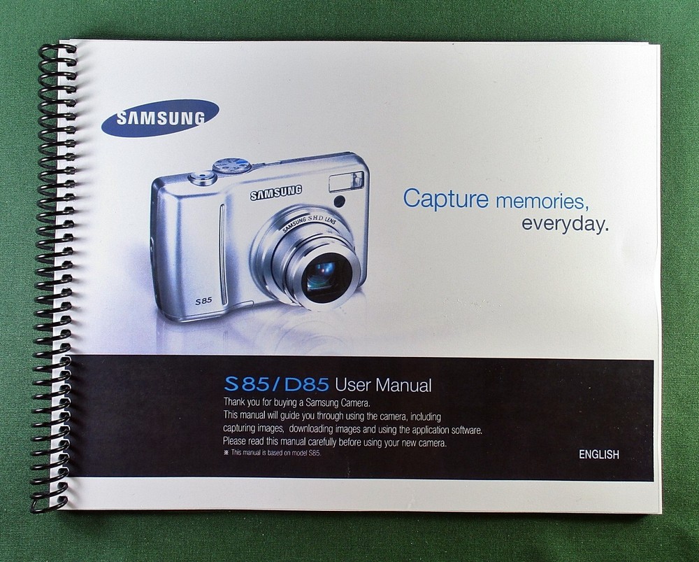 Samsung S85 / D85 User's Manual: 110 Pages & Protective Covers