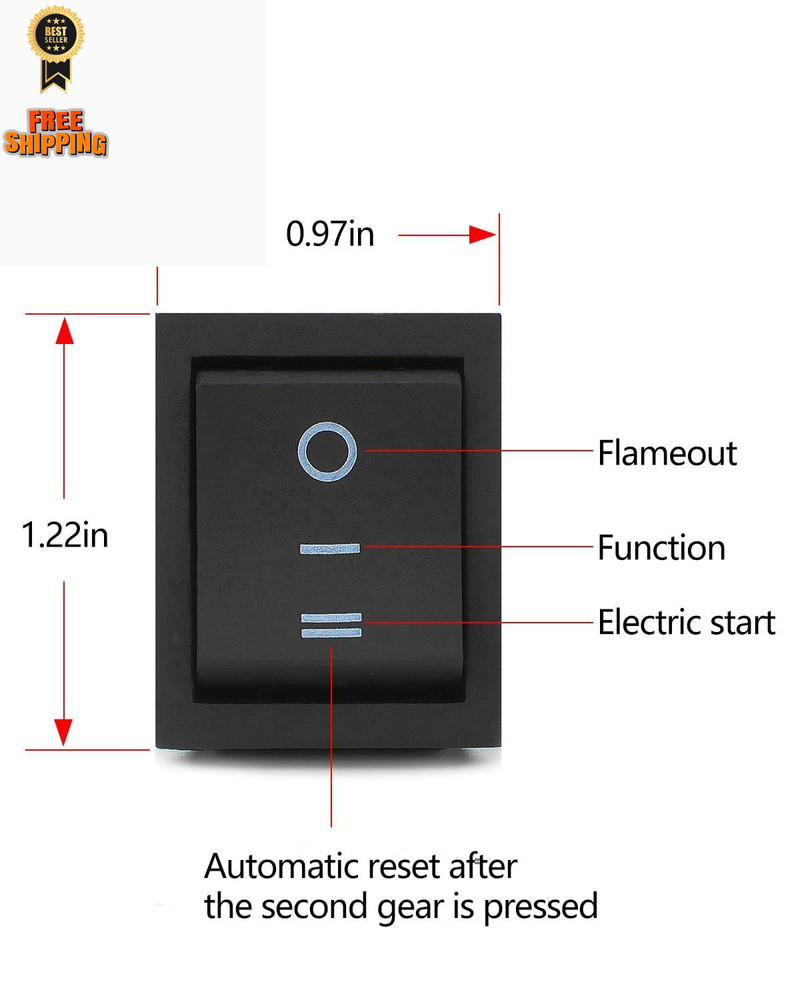 （2-Pack for Compatible Start On Off Switch Harbor Freight Predator Black