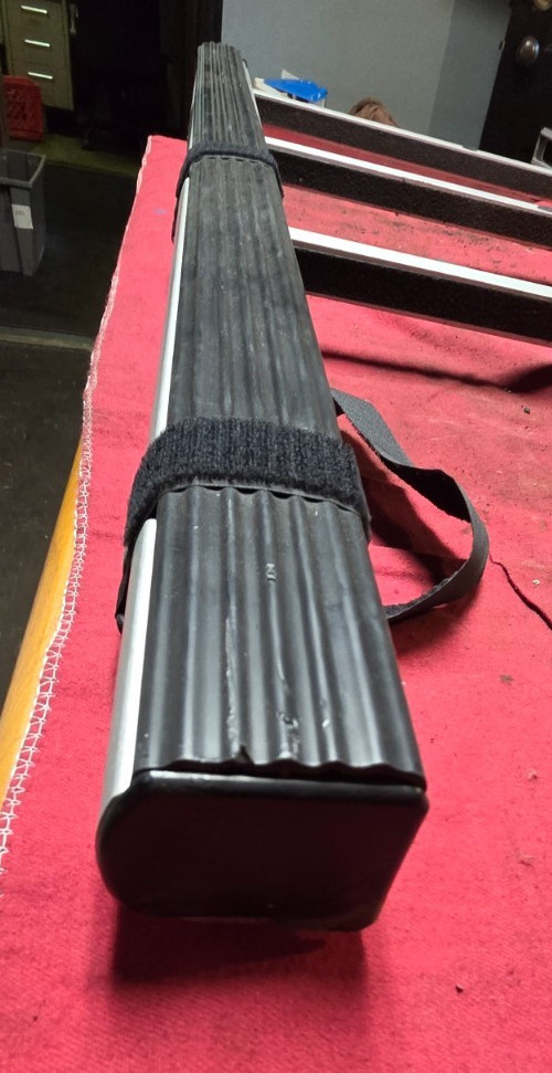 VOLVO FOLDING UPPER BUNK LADDER, BLK RUBBER , 8078803, MISSING BLK TREAD,