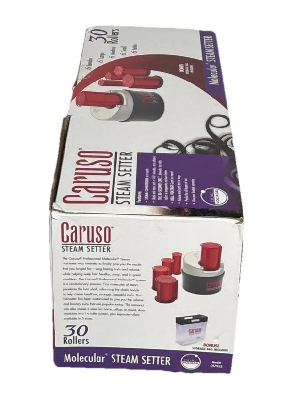 Caruso Molecular Steam Setter With 30 Rollers (5 Sizes) Model C97953 NEW