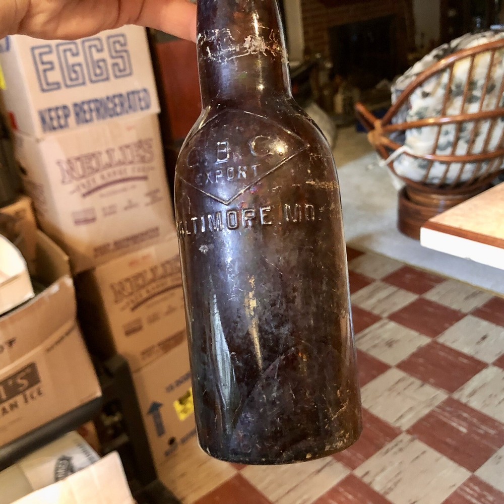 Pre-Pro Beer Bottle C B C (Chesapeake Brewing Co) Export Baltimore MD Amber