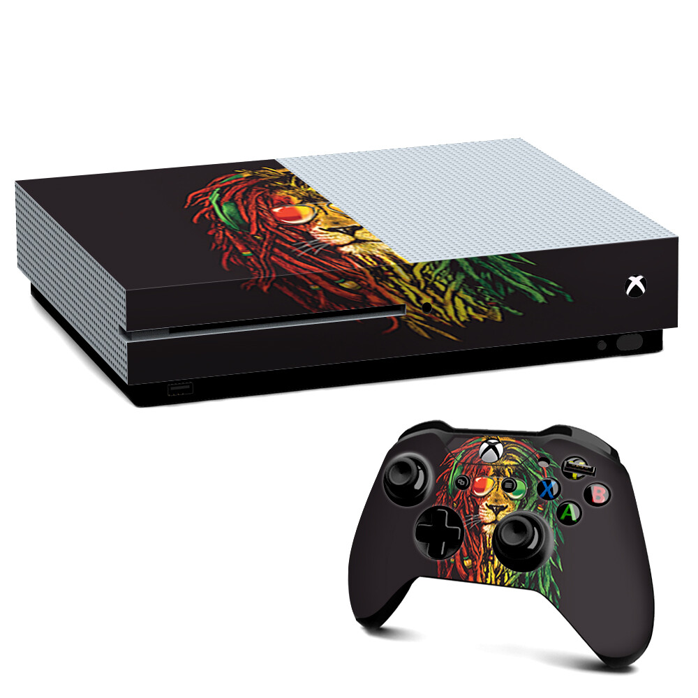 Xbox One S Console Skins Decal Wrap ONLY Rasta Dread Lion Irie