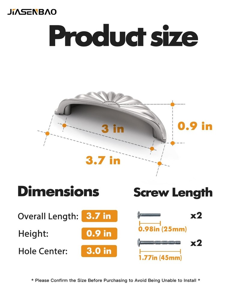 Brushed Nickel Cabinet Cup Pulls 3" Hole Center 10 Pack Silver Drawer Pulls K...