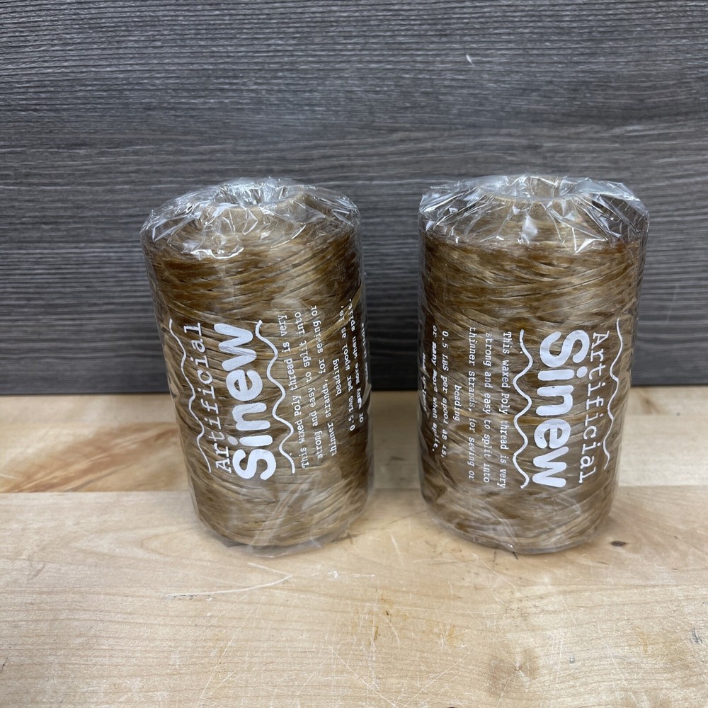 2 Pack Artificial Sinew For Sewing Wrapping Or beading 8oz Each New