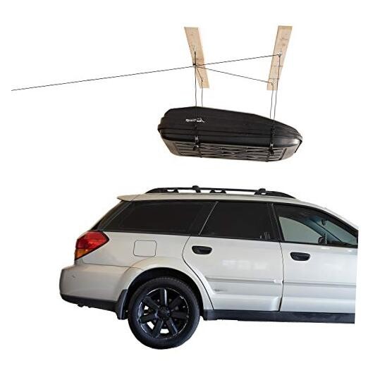 - Cargo Box Overhead Garage Storage Hoist, Self-Leveling, Safe Anti-Drop