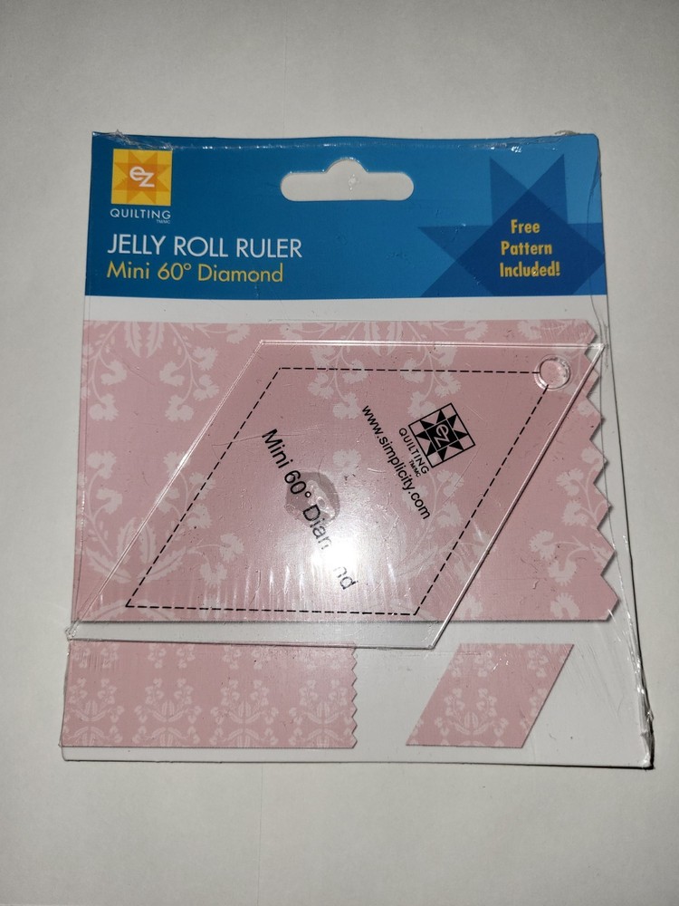 EZ Quilting Jelly Roll Ruler Mini 60 Degree Diamond Pattern Included