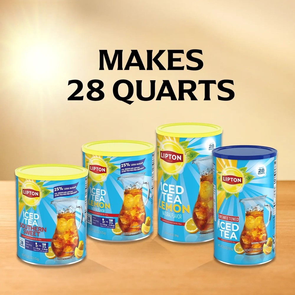 Lipton Caffeinated Unsweetened Instant Iced Tea 28 Quarts