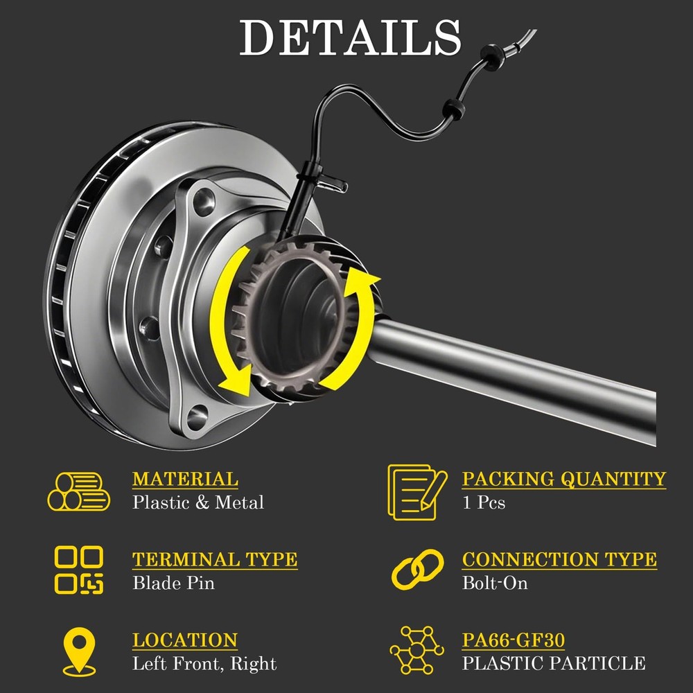Ensun 89543-35050 ABS Wheel Speed Sensor Front Left Driver Side