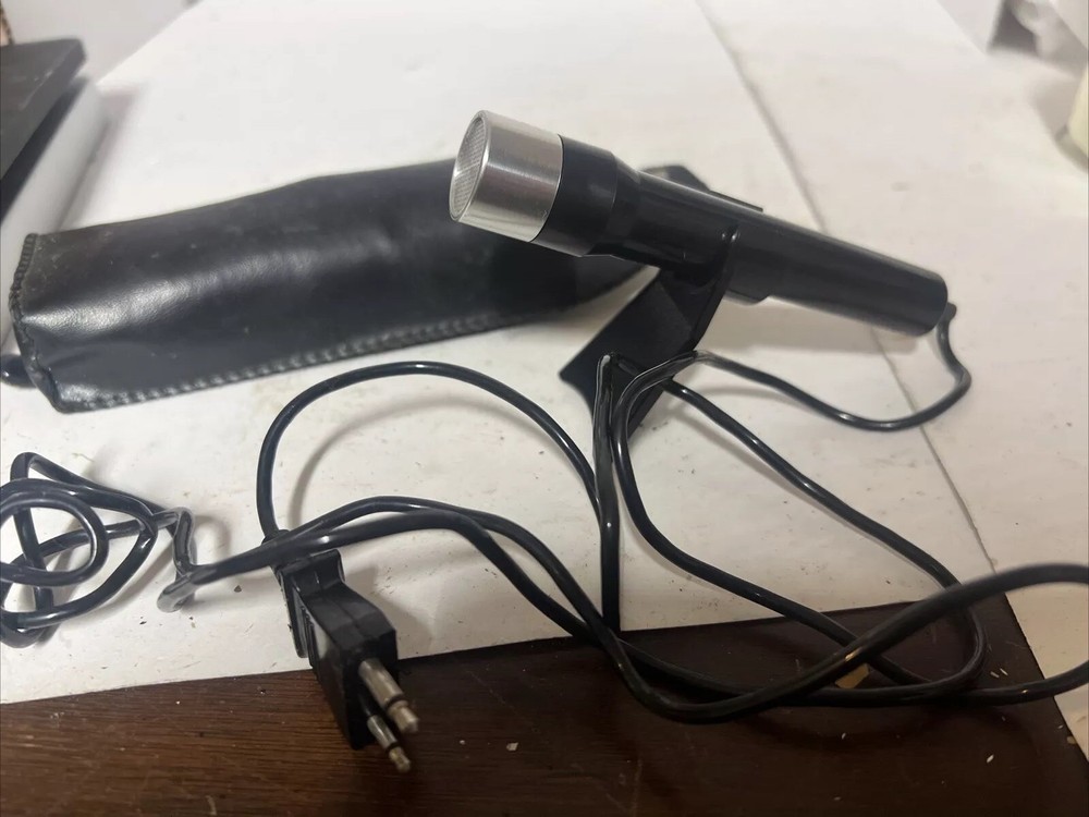 Vintage Crown Microphone With Mic Stand, Ear Piece, & Case Tested/Working